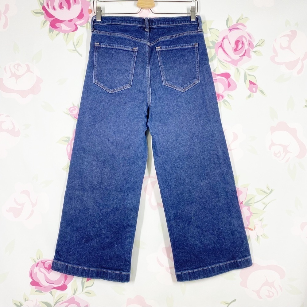 Banana Republic Dark Wash Hiigh Rise Wide Leg Crop Denim Jeans 28 - Picture 5 of 10